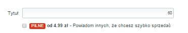 Tytuł ogłoszenia